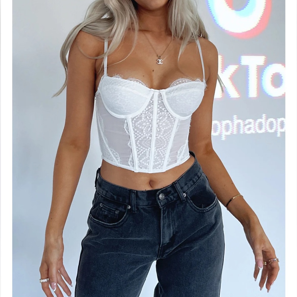 Lace Bustier White